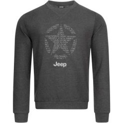 Bluza męska Jeep z okrągłym dekoltem i nadrukiem gwiazdy. Szare bluzy Jeep, m, bez wzorów, z polaru, bez kaptura. Za 98.07 zł.