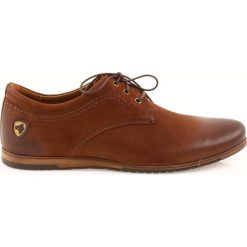Brązowe Riko półbuty buty męskie sportowe 877. Brązowe eleganckie półbuty Riko, bez wzorów, z denimu, bez obcasa, bez zapięcia. W wyprzedaży za 229.00 zł.