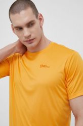 Jack Wolfskin t-shirt sportowy Tech kolor pomarańczowy gładki. Brązowe t-shirty sportowe Jack Wolfskin, bez wzorów, z materiału, bez ramiączek. Za 139.99 zł.