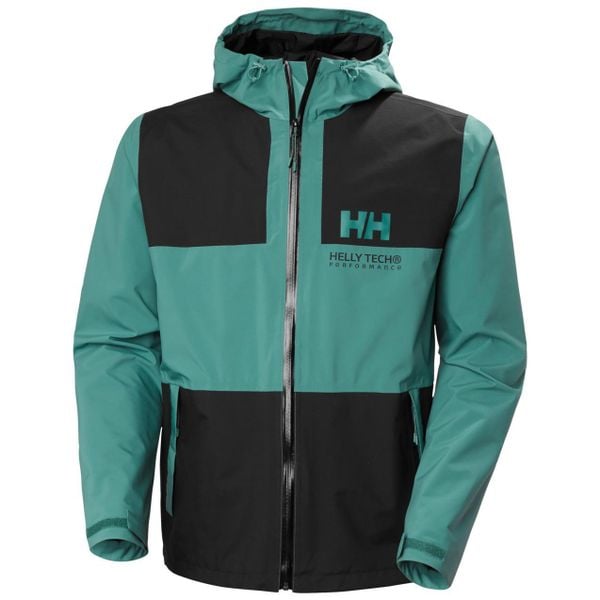 Kurtka wodoodporna Helly Hansen Ace Graphic. Zielone kurtki przeciwdeszczowe Helly Hansen, m, bez wzorów, bez kaptura. Za 760.00 zł.