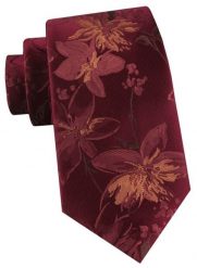 Męski Krawat - Bordowy w Kwiaty - Alties. Czerwone krawaty i muchy Alties, bez wzorów, z tkaniny. Za 55.00 zł.