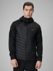 4F Kurtka softshell wiatroodporna membrana 5000 męska - czarna L. Czarne kurtki 4F, l, bez wzorów, ze skóry, bez kaptura. Za 299.99 zł.