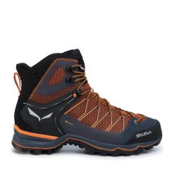 Trekkingi Salewa. Brązowe botki sznurowane Salewa, bez wzorów, z gore-texu, bez obcasa, bez zapięcia. Za 1,069.00 zł.