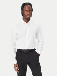 HUGO Koszula 50570285 Biały Slim Fit. Białe koszule Hugo, m, bez wzorów, z bawełny, bez kołnierzyka, bez ramiączek. Za 296.99 zł.