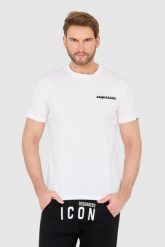 DSQUARED2 Biały męski bawełniany t-shirt z małym logo, Rozmiar L. Białe t-shirty Dsquared2, l, bez wzorów, z bawełny, bez kołnierzyka, bez ramiączek. W wyprzedaży za 699.99 zł.