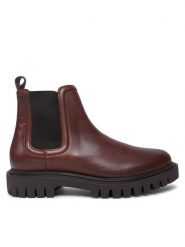 Tommy Hilfiger Sztyblety Casual Hilfiger Chunky Lth Chels FM0FM05197 Brązowy. Brązowe botki sznurowane Tommy Hilfiger, bez wzorów, ze skóry, bez obcasa, bez zapięcia. Za 849.99 zł.