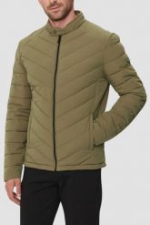 GUESS Zielona kurtka męska Biker Jacket. Zielone kurtki Guess, l, z aplikacjami, z elastanu, bez kaptura. W wyprzedaży za 379.99 zł.