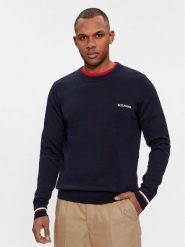 Tommy Hilfiger Sweter Global Stripe Crew Nk MW0MW33502 Granatowy Regular Fit. Niebieskie swetry rozpinane Tommy Hilfiger, m, bez wzorów, z bawełny, bez kołnierzyka, bez ramiączek. Za 239.99 zł.