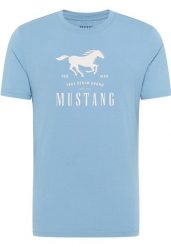 Męski T-Shirt Mustang Style Alex Faded Denim 1017993 5124. T-shirty Mustang, m, bez wzorów, z denimu, bez kołnierzyka, bez ramiączek. Za 79.99 zł.