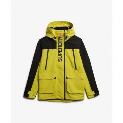 Windbreaker Superdry. Żółte kurtki softshell Superdry, bez wzorów, z softshellu, bez kaptura. Za 523.00 zł.