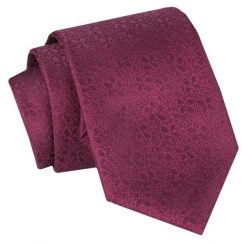 Krawat - ALTIES - Ciemnoczerwony, Faktura w Kwiaty. Czerwone krawaty i muchy Alties, bez wzorów, z tkaniny. Za 49.00 zł.