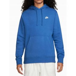 Bluza dresowa męska NIKE SPORTSWEAR z kapturem. Niebieskie bluzy z kapturem Nike, m, bez wzorów, z bawełny, z kapturem. Za 299.00 zł.