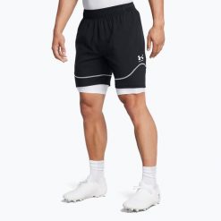 Spodenki piłkarskie męskie Under Armour Challenger Pro Train. Czarne szorty Under Armour, m, bez wzorów, sportowe. Za 149.99 zł.