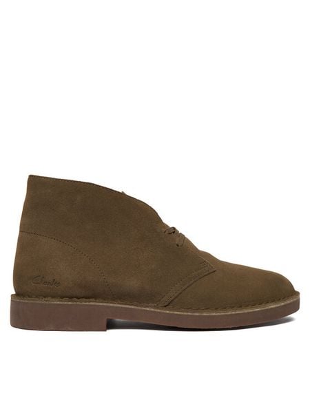 Clarks Trzewiki Desert Bt Evo 26183838 Khaki. Brązowe botki sznurowane Clarks, bez wzorów, ze skóry, bez obcasa, bez zapięcia. Za 429.99 zł.