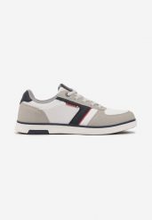 Białe Buty Sportowe Sneakersy z Ozdobnymi Przeszyciami Poltia. Białe buty sportowe casual Born2be, bez wzorów, z jeansu, bez zapięcia. W wyprzedaży za 127.99 zł.