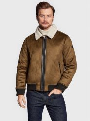 DKNY Kurtka przejściowa DX9MS846 Brązowy Regular Fit. Brązowe kurtki DKNY, m, bez wzorów, z syntetyku, bez kaptura. Za 919.99 zł.