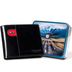 Portfel męski Peterson PTN 22306-VT-E czarny. Czarne portfele Peterson, bez wzorów, ze skóry. Za 169.99 zł.