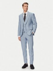 HUGO Garnitur Henry 50559672 Niebieski Slim Fit. Niebieskie garnitury Hugo, m, bez wzorów, z bawełny. Za 2,599.00 zł.