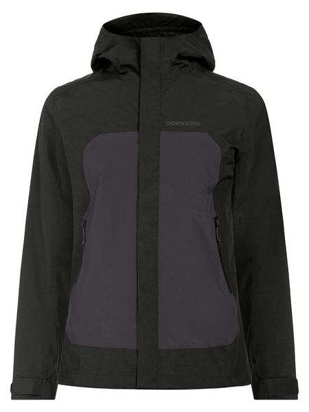 Didriksons Kurtka funkcyjna "Grit" w kolorze czarno-antracytowym rozmiar: S. Czarne kurtki outdoor i hardshell Didriksons, m, bez wzorów, bez kaptura. Za 479.76 zł.