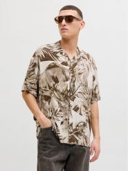 Jack & Jones Koszula Jeff 12288854 Brązowy Relaxed Fit. Brązowe koszule Jack & Jones, m, bez wzorów, z wiskozy, bez kołnierzyka, bez ramiączek. Za 119.99 zł.