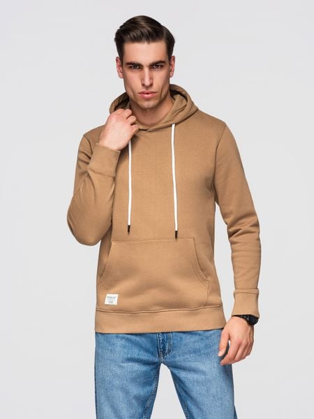 Męska bluza bawełniana dresowa BASIC kangurka z kapturem OM-SSBN-0270 - - Rozmiar: M. Szare bluzy Ombre Clothing, m, z aplikacjami, z bawełny, z kapturem. W wyprzedaży za 118.99 zł.