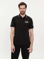 EA7 Emporio Armani Polo 3DPF20 PJ03Z 1200 Czarny Regular Fit. Czarne koszulki polo EA7 Emporio Armani, l, bez wzorów, z bawełny, bez kołnierzyka, bez ramiączek. Za 289.99 zł.