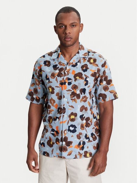 United Colors Of Benetton Koszula 5HPWUQ05B Niebieski Regular Fit. Niebieskie koszule United Colors Of Benetton, m, bez wzorów, z bawełny, bez kołnierzyka, bez ramiączek. Za 139.99 zł.