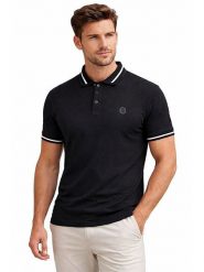Geographical Norway Koszulka polo "Klerio" w kolorze czarnym rozmiar: S. Czarne koszulki polo Geographical Norway, s, bez wzorów, z bawełny, bez kołnierzyka, bez ramiączek. Za 83.42 zł.