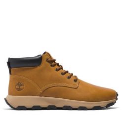 Trzewiki Timberland. Brązowe botki sznurowane Timberland, bez wzorów, bez obcasa, bez zapięcia. Za 769.99 zł.
