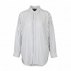 Scotch & Soda koszula męska long fit oversize paski bawełna biała. Białe koszule COACH SOAK, m, bez wzorów, z bawełny, bez kołnierzyka, bez ramiączek. Za 284.99 zł.