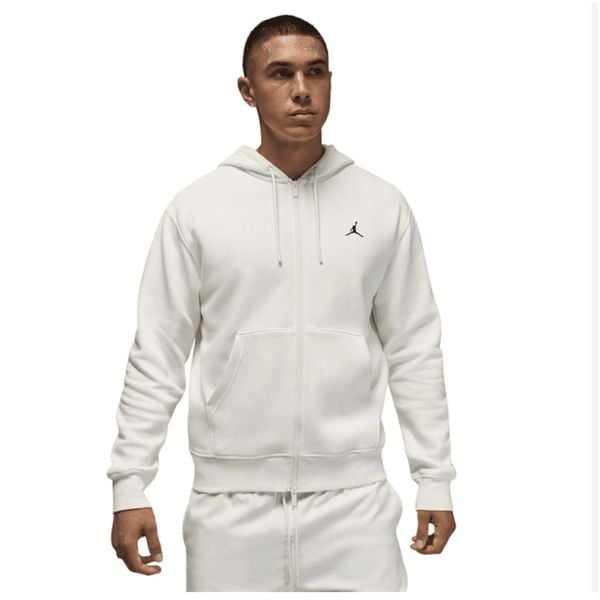 Bluza z kapturem Air Jordan Brooklyn Fleece Jumpman Full-Zip Hoodie FV7289-133. Białe bluzy Jordan, bez wzorów, z kapturem. Za 412.85 zł.