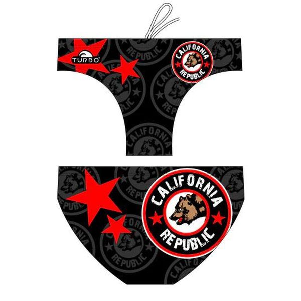 Kąpielówki męskie spodenki kąpielowe slipy Turbo California Flag. Czerwone kąpielówki TURBO, m, bez wzorów. Za 131.98 zł.