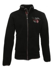 Peak Mountain Kurtka polarowa w kolorze czarnym rozmiar: XL. Czarne kurtki Peak Mountain, xl, bez wzorów, z materiału, bez kaptura. Za 130.99 zł.