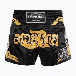 Spodenki treningowe Top King Thai Boxing. Czarne krótkie spodenki sportowe TOP KING, l, bez wzorów, z materiału. Za 239.99 zł.