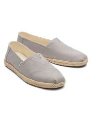 TOMS Espadryle w kolorze szarym rozmiar: 43. Szare botki sznurowane Toms, bez wzorów, bez obcasa, bez zapięcia. Za 147.45 zł.