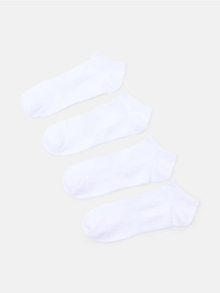 Skarpetki z bawełną 4 pack - biały. Białe skarpety Sinsay, bez wzorów, z bawełny. Za 12.99 zł.