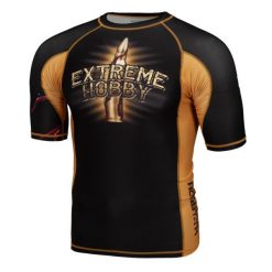 Koszulka Męska na siłownię rashguard MMA EXTREME HOBBY SANTA MUERTE. Czarne bielizna termoaktywna EXTREME HOBBY, l, bez wzorów, z bawełny, bez ramiączek, na fitness i siłownię. Za 199.00 zł.