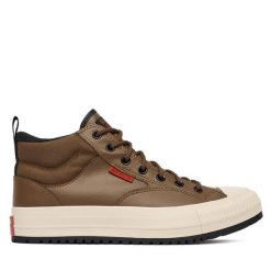 Trzewiki Converse. Brązowe botki sznurowane Converse, bez wzorów, bez obcasa, bez zapięcia. Za 359.99 zł.