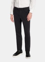 PAKO LORENTE - Granatowe spodnie chino z bawełną. Eleganckie spodnie Pako Lorente, na co dzień, na zimę, l, z bawełny, casualowe. Za 299.99 zł.