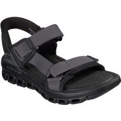 Sandały męskie Skechers Glide Step Sandal dovah. Czarne sandały Skechers, z materiału, bez zapięcia. Za 490.00 zł.