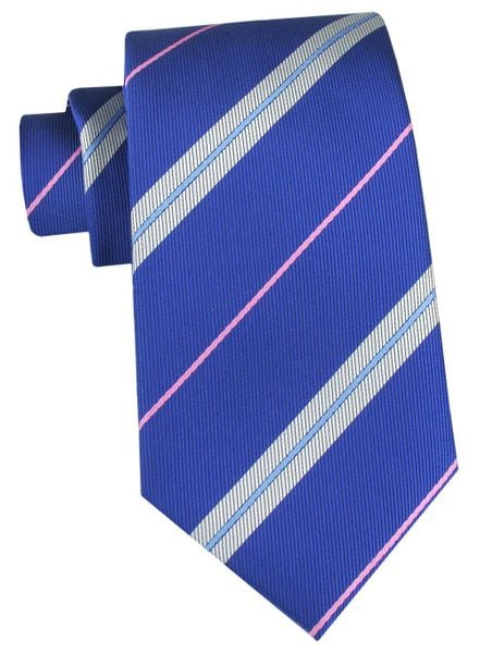 Klasyczny Krawat Klubowy - Alties - Niebieski, Prążek. Niebieskie krawaty i muchy Alties, bez wzorów, z tkaniny. Za 49.00 zł.