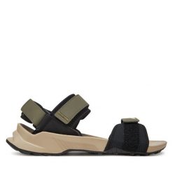 Sandały adidas. Brązowe sandały Adidas, bez zapięcia. Za 189.99 zł.