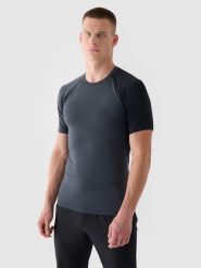 4F Koszulka sportowa w kolorze antracytowym rozmiar: L. Czarne t-shirty sportowe 4F, bez wzorów, bez ramiączek, outdoorowe. Za 53.04 zł.