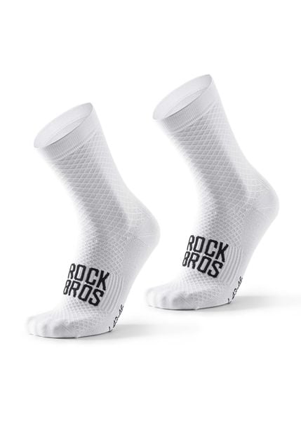 Skarpety rowerowe Rockbros. Białe skarpetki sportowe ROCKBROS, bez wzorów, z elastanu. Za 51.60 zł.