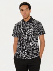 Versace Jeans Couture Polo 78GAG6R0 Czarny Regular Fit. Czarne koszulki polo Versace Jeans Couture, m, bez wzorów, z bawełny, bez kołnierzyka, bez ramiączek. Za 569.99 zł.