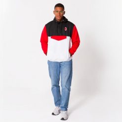 Kurtka przeciwwiatrowa AC Milan. Białe kurtki AC MILAN, m, bez wzorów, z materiału, bez kaptura. Za 224.99 zł.