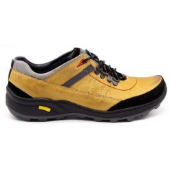 Olivier Męskie buty trekkingowe 274GT zółte żółte. Żółte trekkingi bez wzorów, z jeansu, bez zapięcia. Za 319.69 zł.