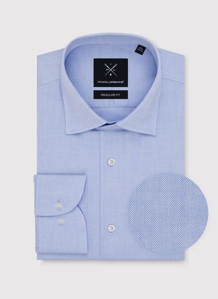 PAKO LORENTE – Niebieska koszula męska z długim rękawem. Niebieskie koszule Pako Lorente, m, bez wzorów, z bawełny, bez kołnierzyka, bez ramiączek. Za 149.99 zł.