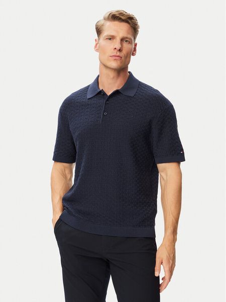 Tommy Hilfiger Polo MW0MW43246 Granatowy Regular Fit. Niebieskie koszulki polo Tommy Hilfiger, m, bez wzorów, z bawełny, bez kołnierzyka, bez ramiączek. Za 649.99 zł.