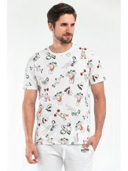 Moschino Koszulka w kolorze białym ze wzorem rozmiar: M. Białe bezrękawniki MOSCHINO, m, bez wzorów, z bawełny, bez kołnierzyka, bez ramiączek. Za 127.35 zł.